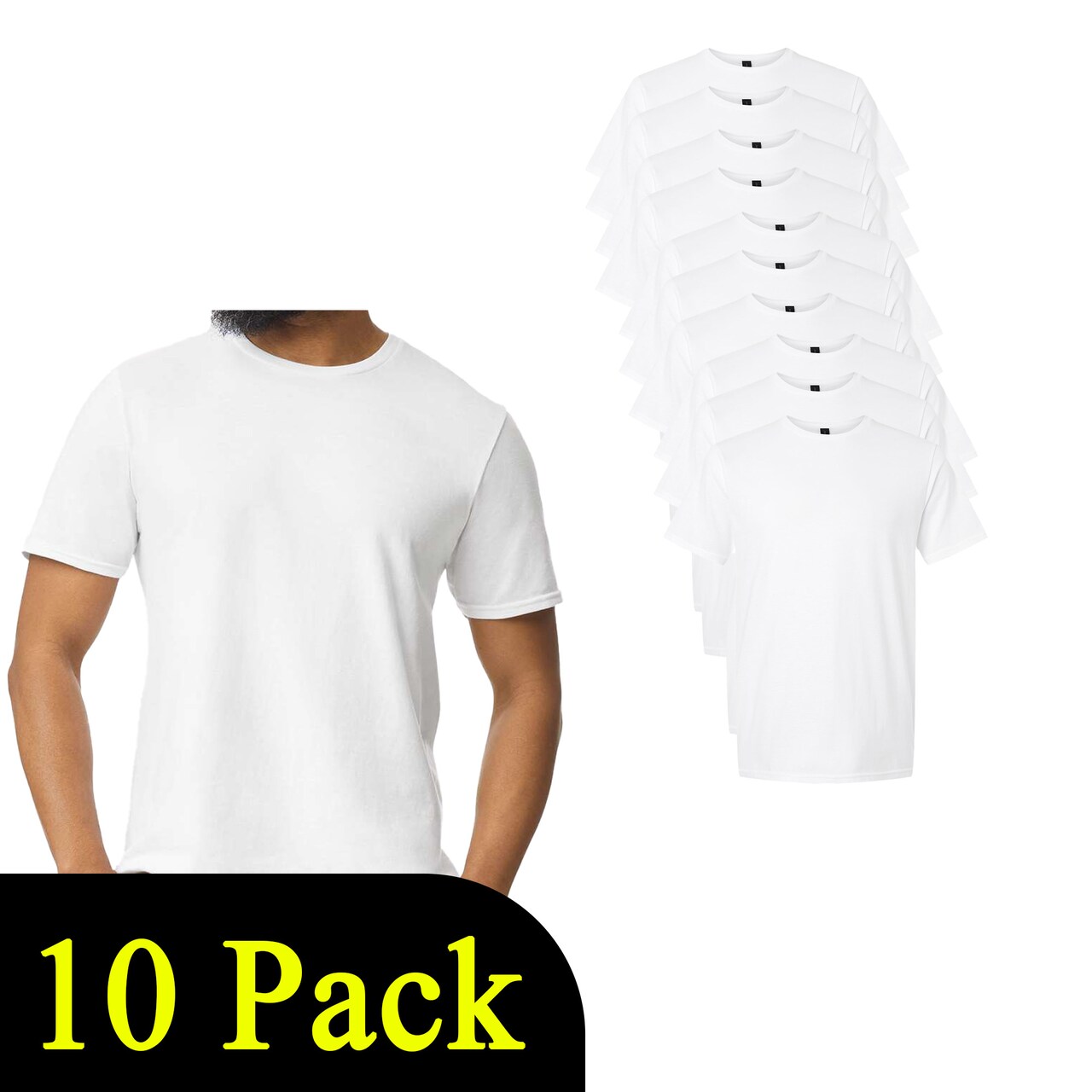 Gildan Unisex White Crewneck Softstyle T-Shirt Blanks for Crafting, Printing & Creative Projects